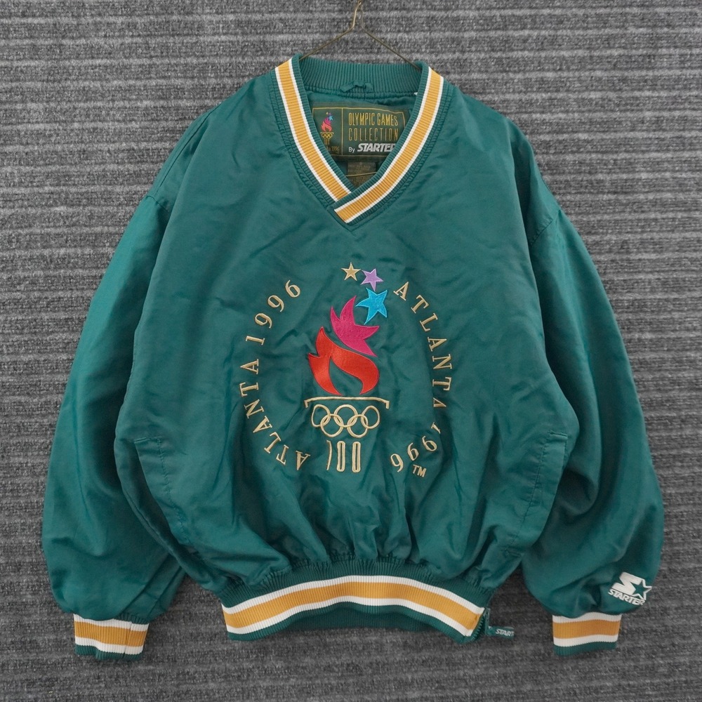 Vintage 90s Starter Atlanta 1996 Olympics Windbreaker Small Teal Pullover